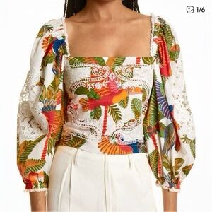 FARM Rio Colorful Tropical Blouse